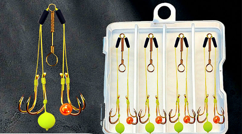 Anti-Tangle Double Hook Rig with Float Bead, 4-Pack – product photo