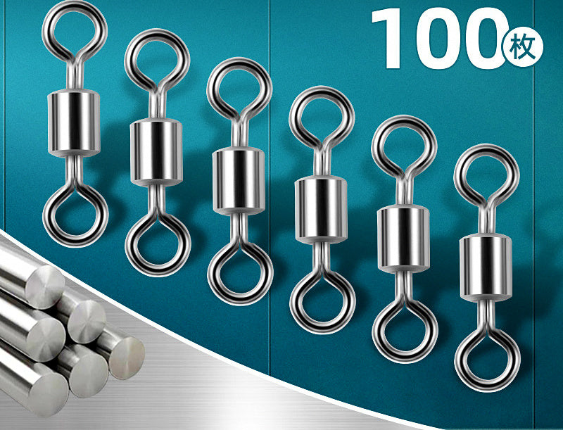 Stainless Steel Figure-8 Swivels, Sizes 2–14, 50 or 100 Pack – product photo