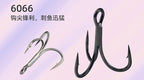 Barbed Treble Hooks, Tin or Black Nickel, 10-Pack, Sizes 2-10 – product photo