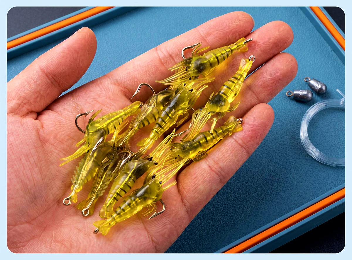 Glow Soft Shrimp Lure with Hook, 3–20 Pack – product photo