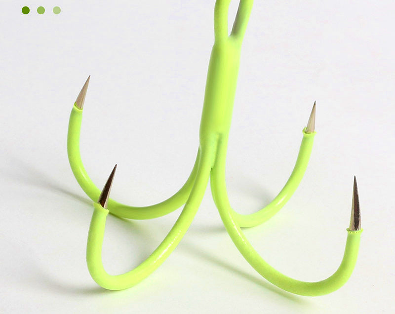 Four-Prong Barbless Hooks with Glow Squid Skirt, 10 Pack – product photo