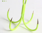 Four-Prong Barbless Hooks with Glow Squid Skirt, 10 Pack – product photo