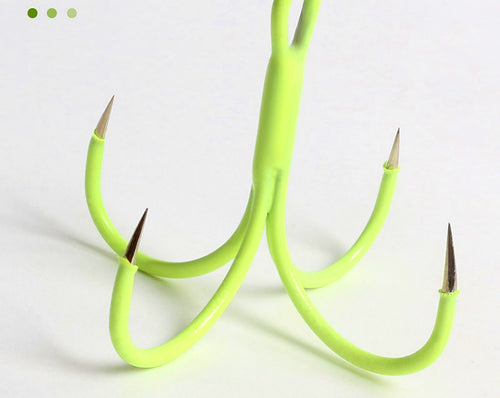 Four-Prong Barbless Hooks with Glow Squid Skirt, 10 Pack – product photo