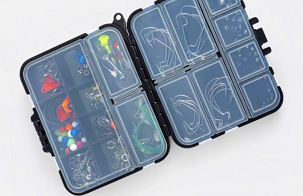 Double-Layer Mini Tackle Box for Lures & Hooks, 9/12 Compartment – product photo