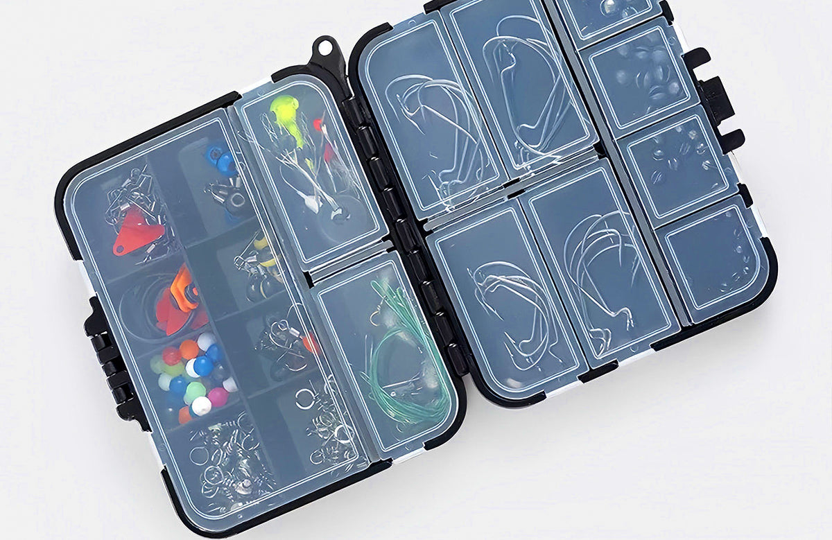 Double-Layer Mini Tackle Box for Lures & Hooks, 9/12 Compartment – product photo