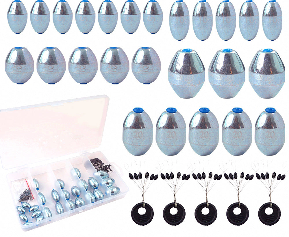 Egg Sinker Assortment Set, Open Core Fishing Weights – product photo