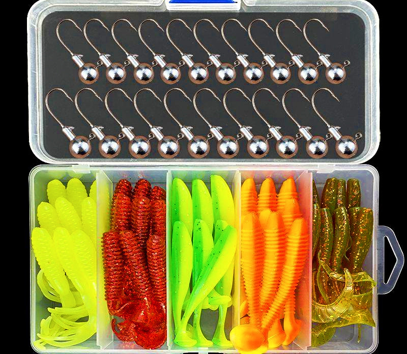 T-Tail Soft Plastic Grub Set, 3–8.5 cm (1.2–3.3 in) – product photo