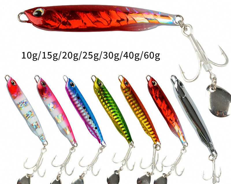 Long Metal Casting Jig w/ Spinner Blade, 10–60 g (0.35–2.1 oz) – product photo