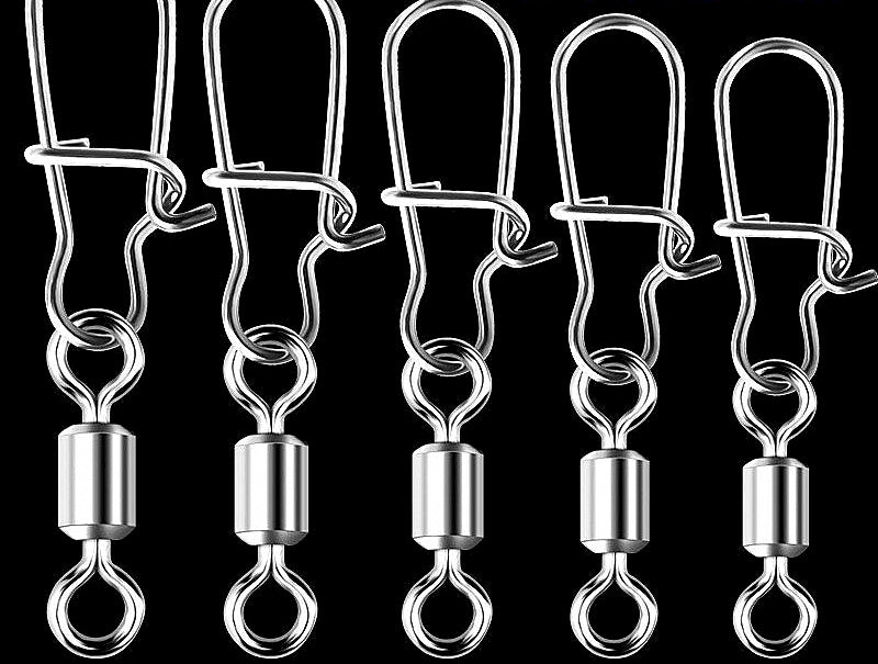 Stainless Steel Safety Pin Snap, Figure-8 Ring, Sizes 14–3/0 – product photo