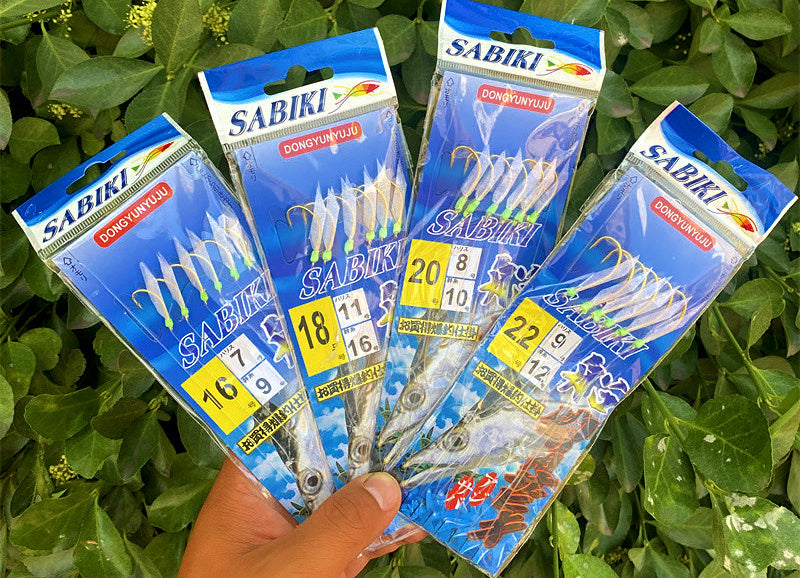 Gold Fish Skin Sabiki Rig, 6 or 10 Hooks, Size 16–22 – product photo