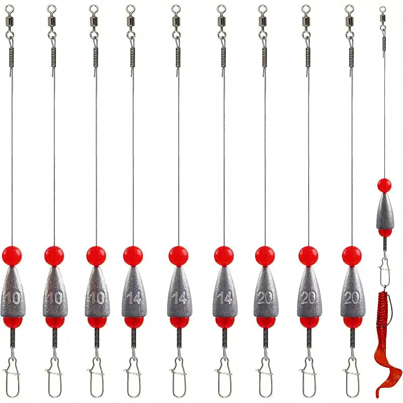 Wire Leader with Bullet Sinker, 49-Strand Stainless, 30-60 lb