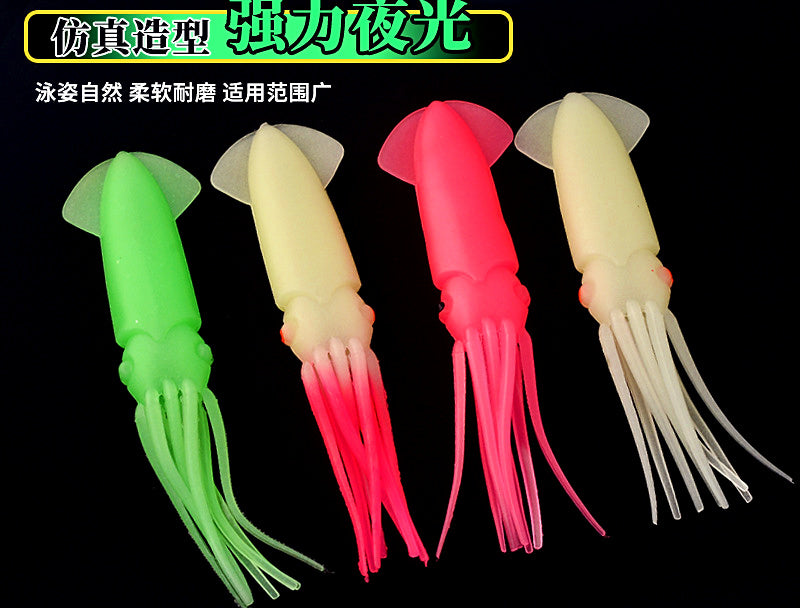 Glow Octopus Squid Soft Lure, 5-Pack, 12 cm & 15 cm – product photo