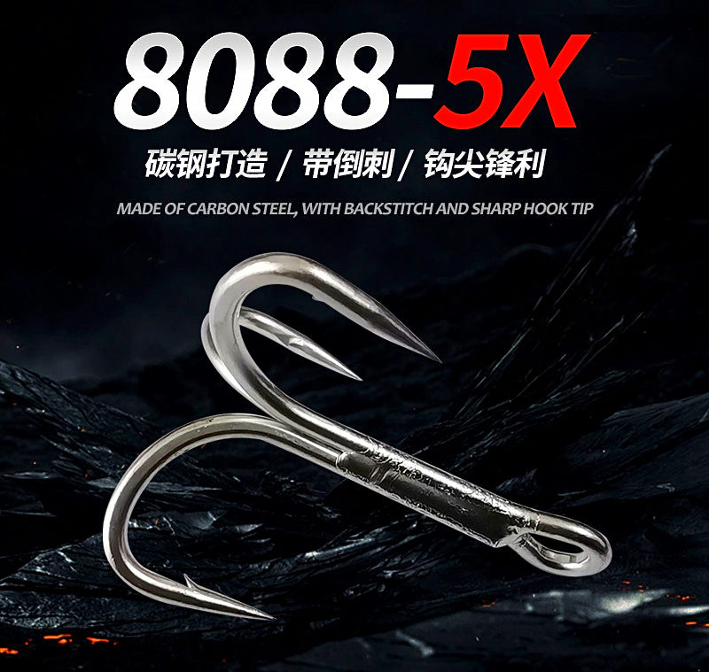 Tin-Plated Treble Anchor Hooks, Barbless, Sizes 6 to 4/0 – product photo