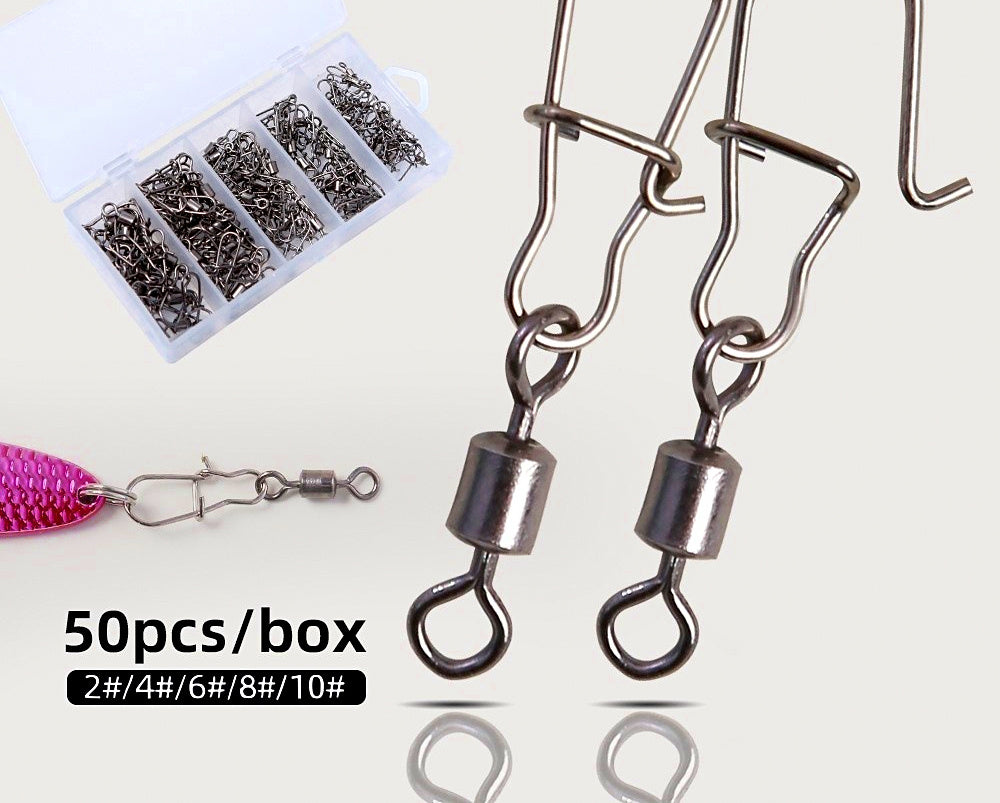 American Snap Swivel Assortment Box, Sizes 2–10, 50 pcs – product photo