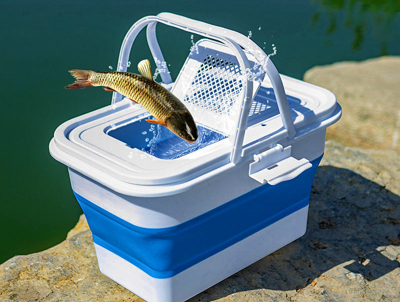 Collapsible Fish Bucket with Lid, 10–20 L (2.6–5.3 gal) – product photo