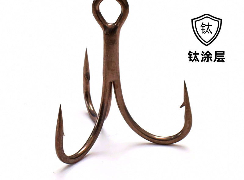 Teflon-Coated Treble Hooks, 3X Strong, Sizes 4–14 – product photo