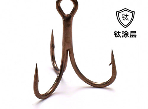 Teflon-Coated Treble Hooks, 3X Strong, Sizes 4–14 – product photo
