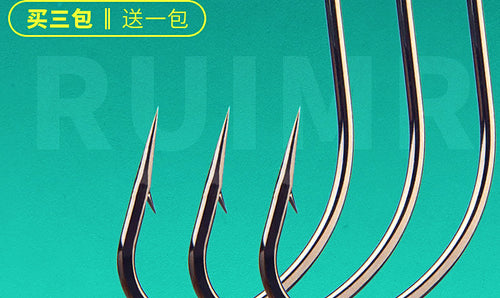 Long Shank Barbed Fishing Hooks, 50-Pack, Sizes 1–34 – product photo