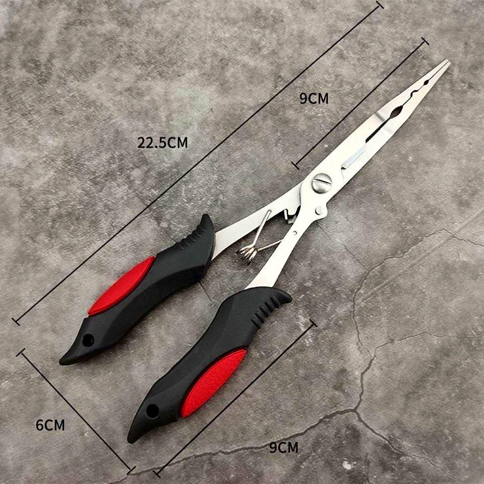 Stainless Steel Fishing Pliers with Line Cutter, Multiple Sizes – product photo