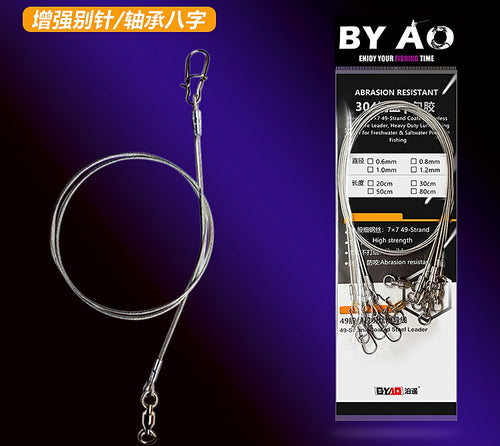 Steel Wire Leader, 20–100 cm, 0.6–1.0 mm, Bite-Proof – product photo