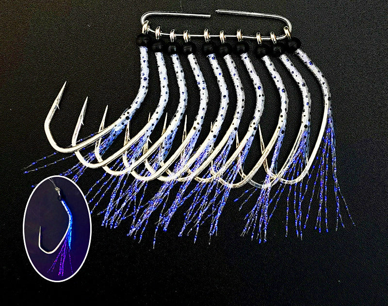 UV Barbed Saltwater Hook Pack, 10 pcs – Choose Style – product photo