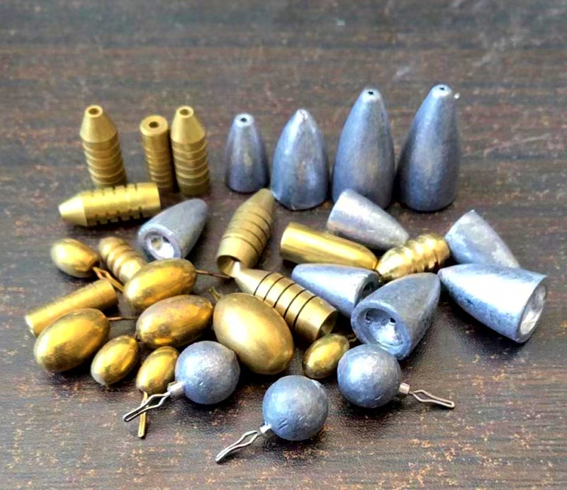 Brass Bullet Weights, Texas Rig, 0.06–0.35 oz (1.8–10 g) – product photo