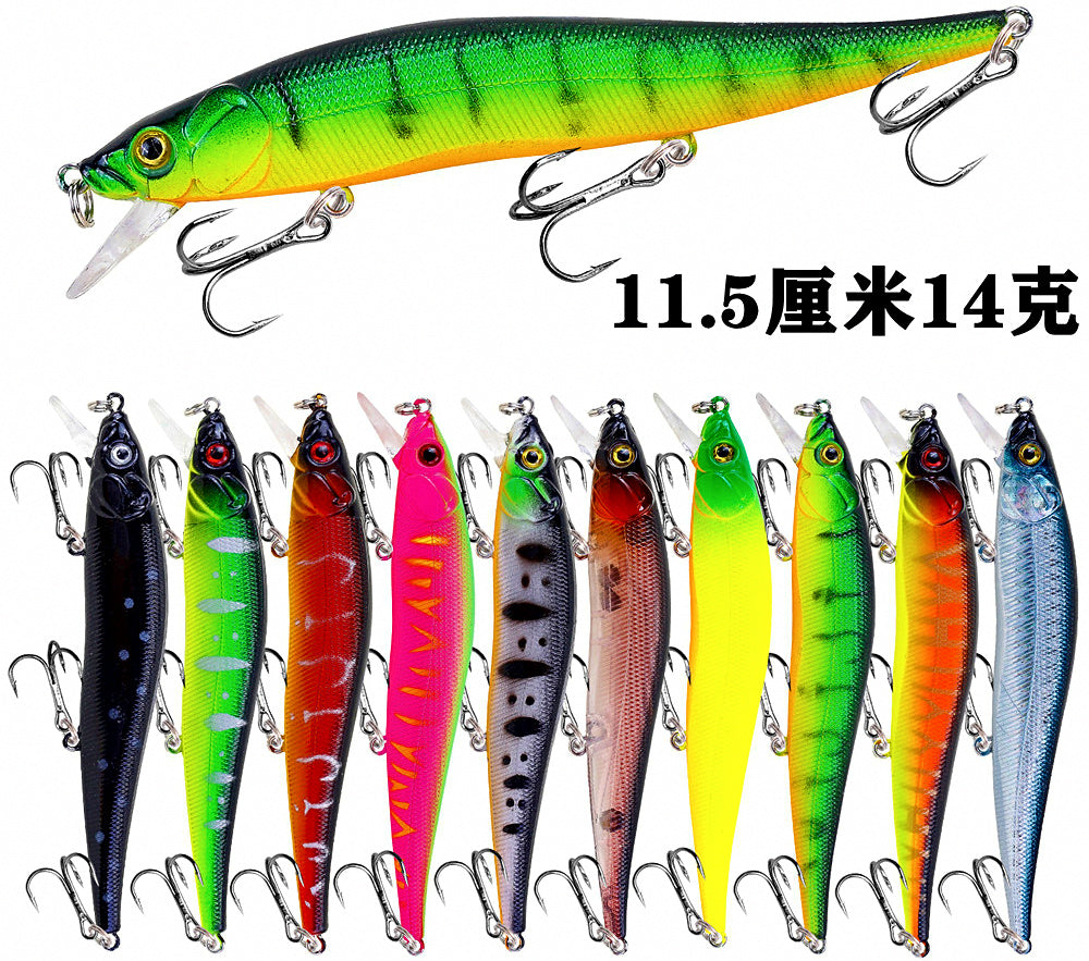 Sinking Minnow Hard Bait with Rattle, 11.5 cm / 14 g (0.5 oz) – product photo