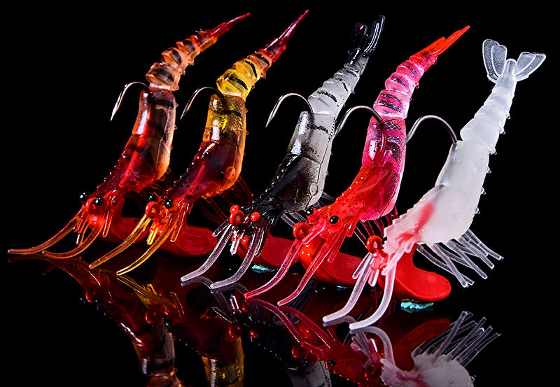 Segmented Soft Shrimp Lure with Hook, Glow & Color Options – product photo