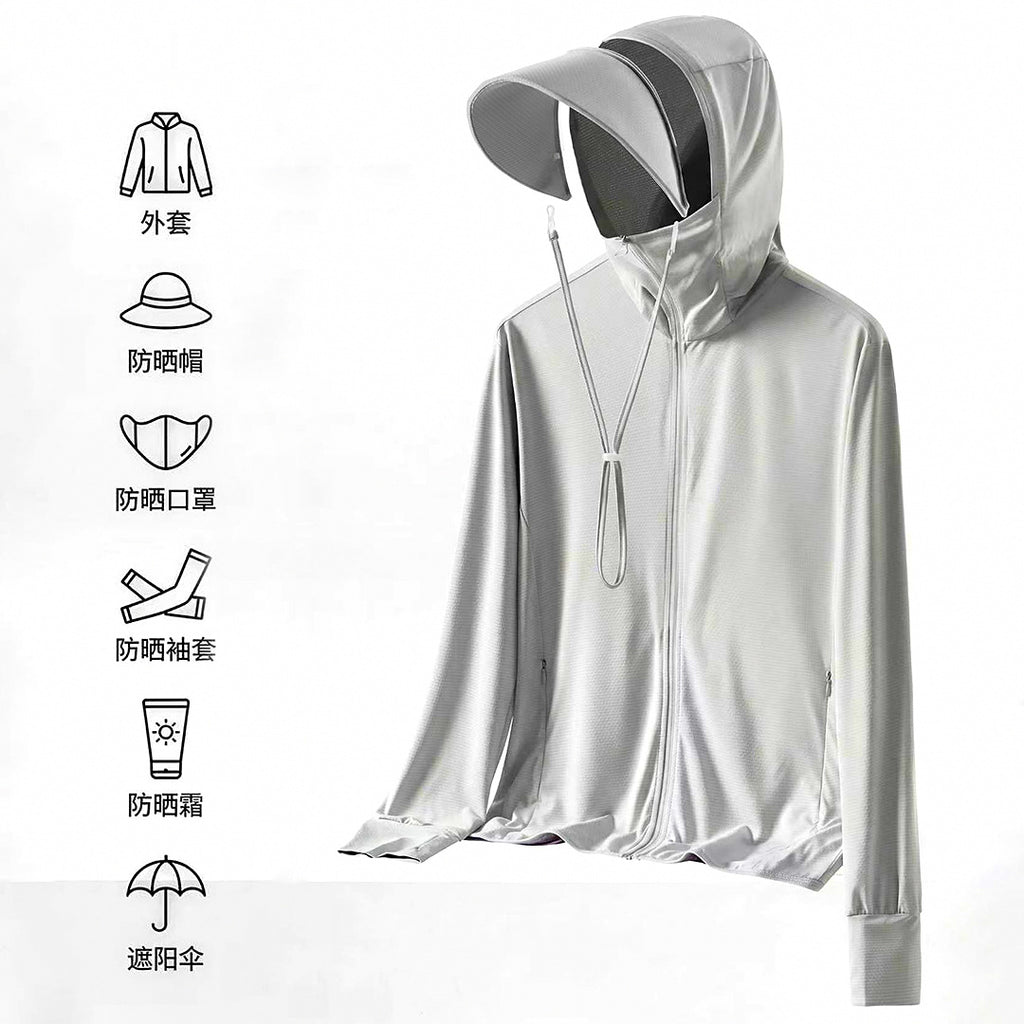 UPF 50+ Hooded Fishing Sun Shirt, Quick-Dry, Men's & Women's – product photo
