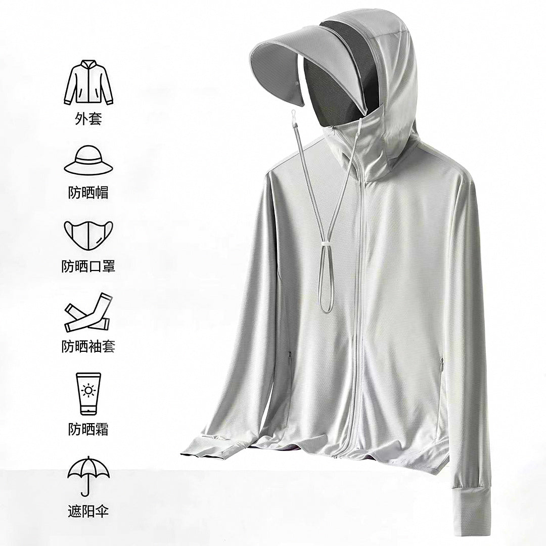 UPF 50+ Hooded Fishing Sun Shirt, Quick-Dry, Men's & Women's – product photo