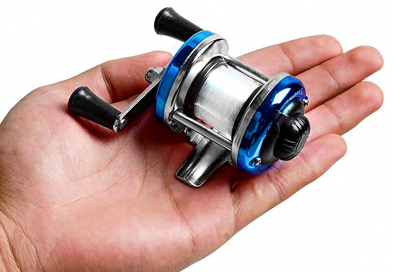 Metal Mini Drum Reel for Boat Fishing, Multiple Colors – product photo