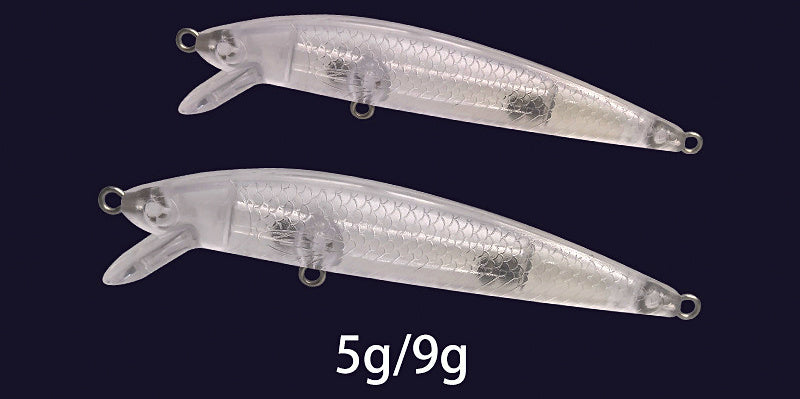 Unpainted Floating Minnow Lure Blank w/ Rattle, 8-10 cm – product photo