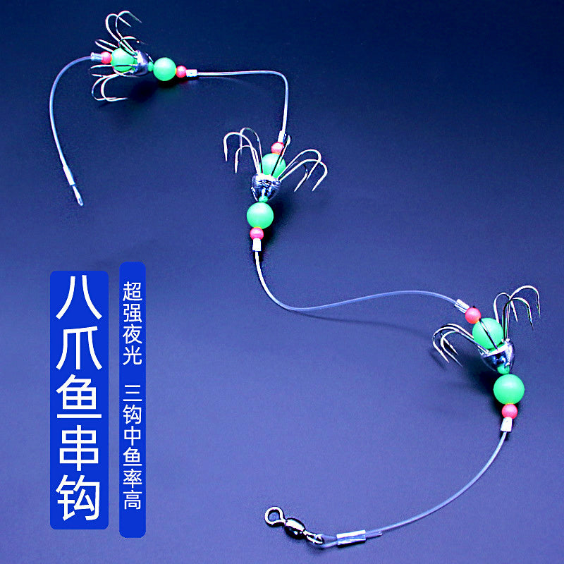 Glow Squid Jig Rig, Octopus Hook Rig, Barbed – product photo