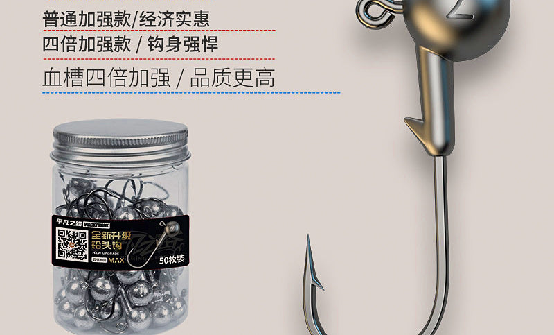 Lead Jig Head Hooks, 50-Pack, 2.5–20 g (0.09–0.71 oz) – product photo