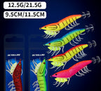 Glow Wooden Shrimp Squid Jig, 12.5–21.5 g (0.44–0.76 oz) – product photo