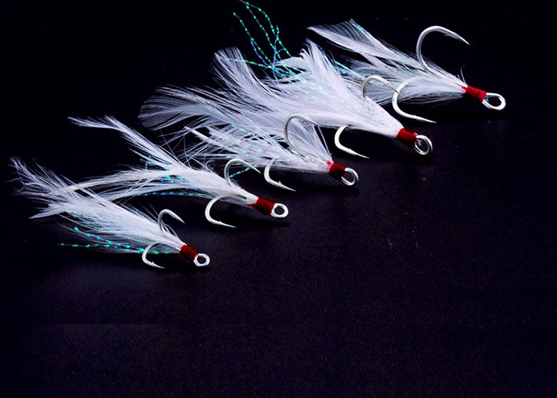Barbed Treble Hooks, Blood Groove, Sizes 4–14 – product photo