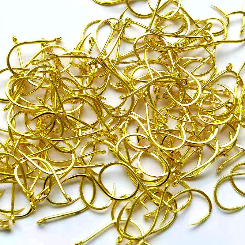 Gold Senmata Hooks, Barbed Offset Eyed, Bulk, Sizes #0.5–#12 – product photo