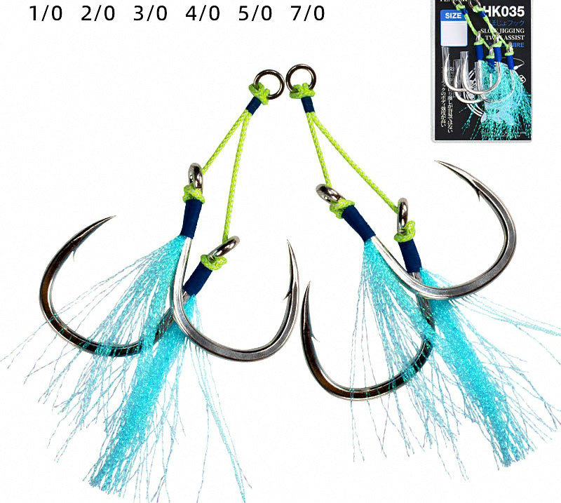 Luminous Steel Wire Jig Hooks, Barbed, 1/0–8/0 – product photo