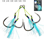 Luminous Steel Wire Jig Hooks, Barbed, 1/0–8/0 – product photo