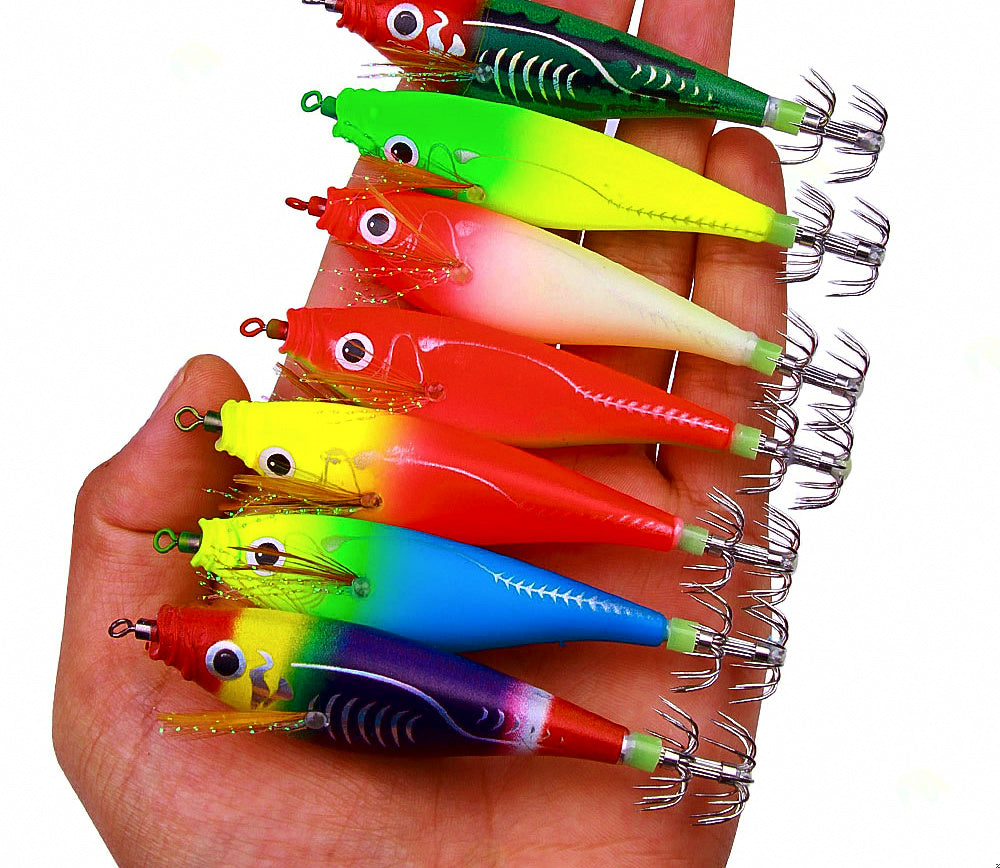 Glow Wood Shrimp Squid Jig, 9.5 cm, 10 g (0.35 oz) – product photo