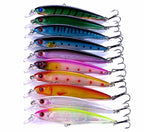 Floating Minnow Lure, 11 cm (4.3 in) 13.4 g (0.47 oz), 10-Color Set – product photo