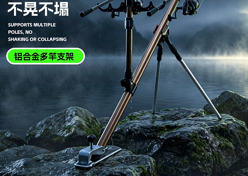 Aluminum Multi-Rod Holder Stand, Folding Tripod, 1.5–2.4 m – product photo