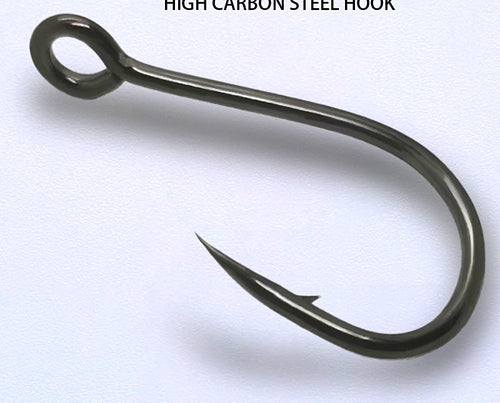 Barbed Single Hooks with Eye, Pack of 50, Sizes 6–10 – product photo