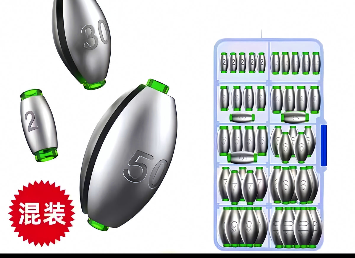 Olive Sinkers, Hollow Through-Hole, 0.07–1.8 oz (2–50 g) – product photo