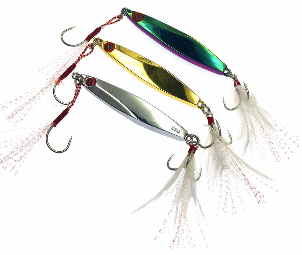 Diamond Metal Vib Jig, Feather Hooks, 8–40 g (0.3–1.4 oz) – product photo