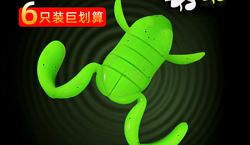 Floating Kicking Frog Soft Bait, 6 Pack, 3.7 & 4.7 cm – product photo