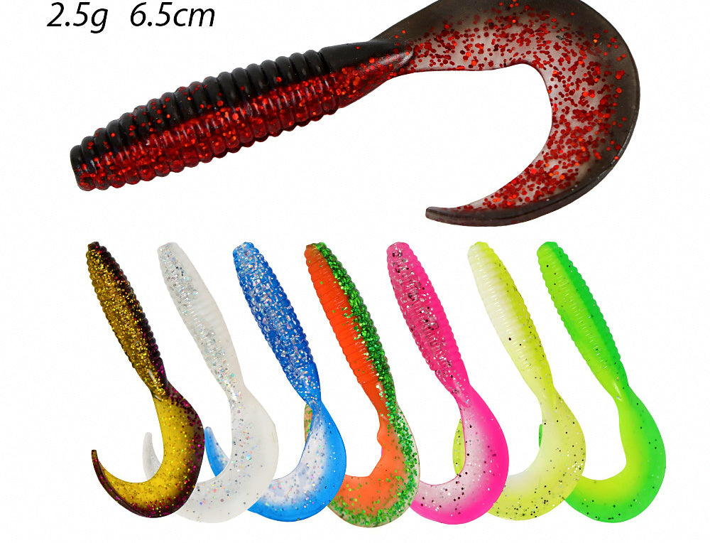 Two-Tone Curly Tail Grub Soft Baits, 6.5 cm (2.6 in), 10 Pack – product photo