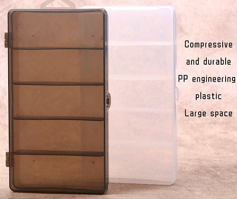 5-Compartment Plastic Tackle Box, Clear, 3 Sizes – product photo