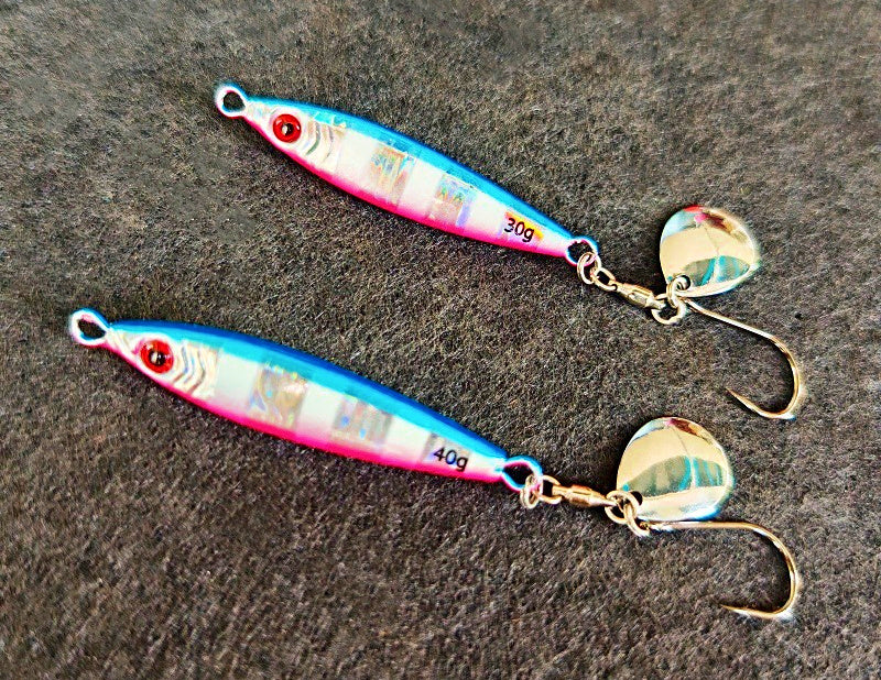Glow Metal Jig, 30-80 g (1.1-2.8 oz), Pink/Blue Stripe – product photo