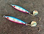 Glow Metal Jig, 30-80 g (1.1-2.8 oz), Pink/Blue Stripe – product photo